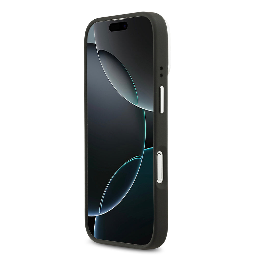 iPhone 17 Kılıf Lacoste Orjinal Lisanslı M-safe Şarj Özellikli PU Pike Desenli Standlı Metal Logolu Kılıf