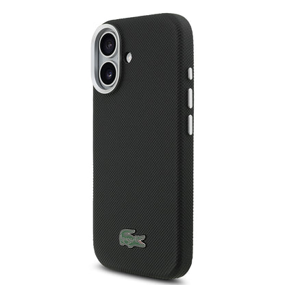 Apple iPhone 17 Kılıf Lacoste Orjinal Lisanslı M-Safe Şarj Özellikli PVC Pike Desenli Arka Yüzey İkonik Timsah Dokuma Logolu Kapak