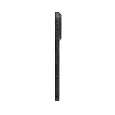 Apple iPhone 17 Kılıf M-safe Şarj Özellikli 1500D Aramid Fiber Pitaka Ultra-Slim Classic Serisi Black-Grey Twill Kapak Siyah-Gri