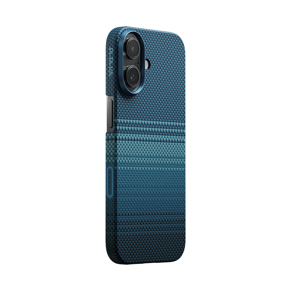 Apple iPhone 17 Kılıf M-safe Şarj Özellikli Aramid Fiber Pitaka Tactile Woven Sunset-Moonrise Serisi Kapak Kahverengi