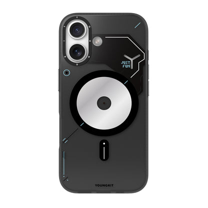 iPhone 17 Kılıf M-safe Şarj Özellikli Disk Desenli Youngkit Disc Battle Kılıf