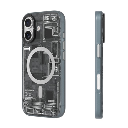 iPhone 17 Kılıf M-safe Şarj Özellikli Kamera Denetim Butonlu Youngkit Technology Serisi Kılıf