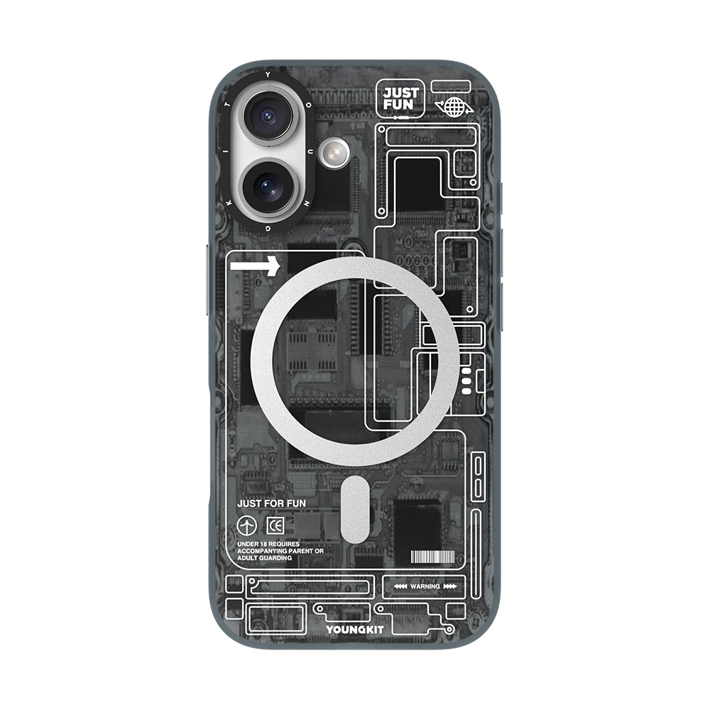 iPhone 17 Kılıf M-safe Şarj Özellikli Kamera Denetim Butonlu Youngkit Technology Serisi Kılıf