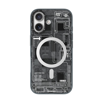 iPhone 17 Kılıf M-safe Şarj Özellikli Kamera Denetim Butonlu Youngkit Technology Serisi Kılıf