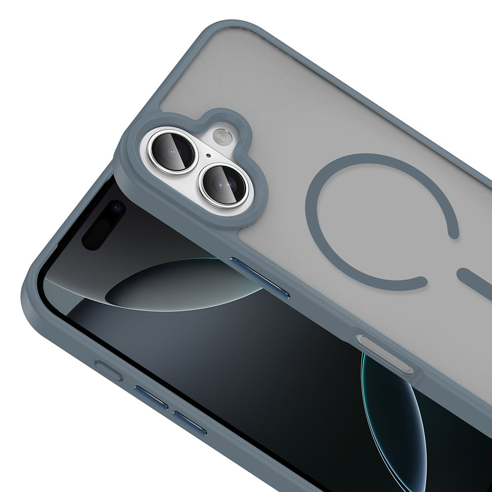 Apple iPhone 17 Kılıf M-safe Şarj Özellikli Mat Arka Yüzey Zore Sio Kapak Lacivert