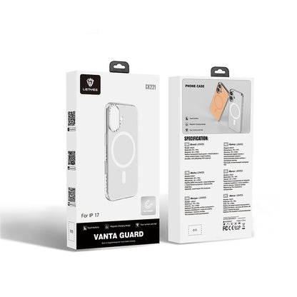 iPhone 17 Kılıf M-safe Şarj Özellikli Metal Kamera Çerçeveli Airbag Tasarımlı Lenyes CK221 Sert PC Kılıf