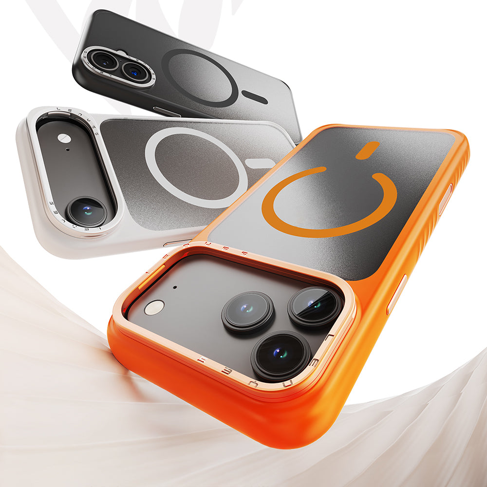 iPhone 17 Kılıf M-safe Şarj Özellikli Metal Kamera Standlı Lenyes CK226 PC Kılıf