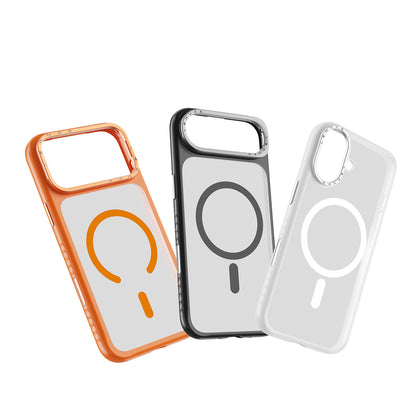 iPhone 17 Kılıf M-safe Şarj Özellikli Metal Kamera Standlı Lenyes CK226 PC Kılıf