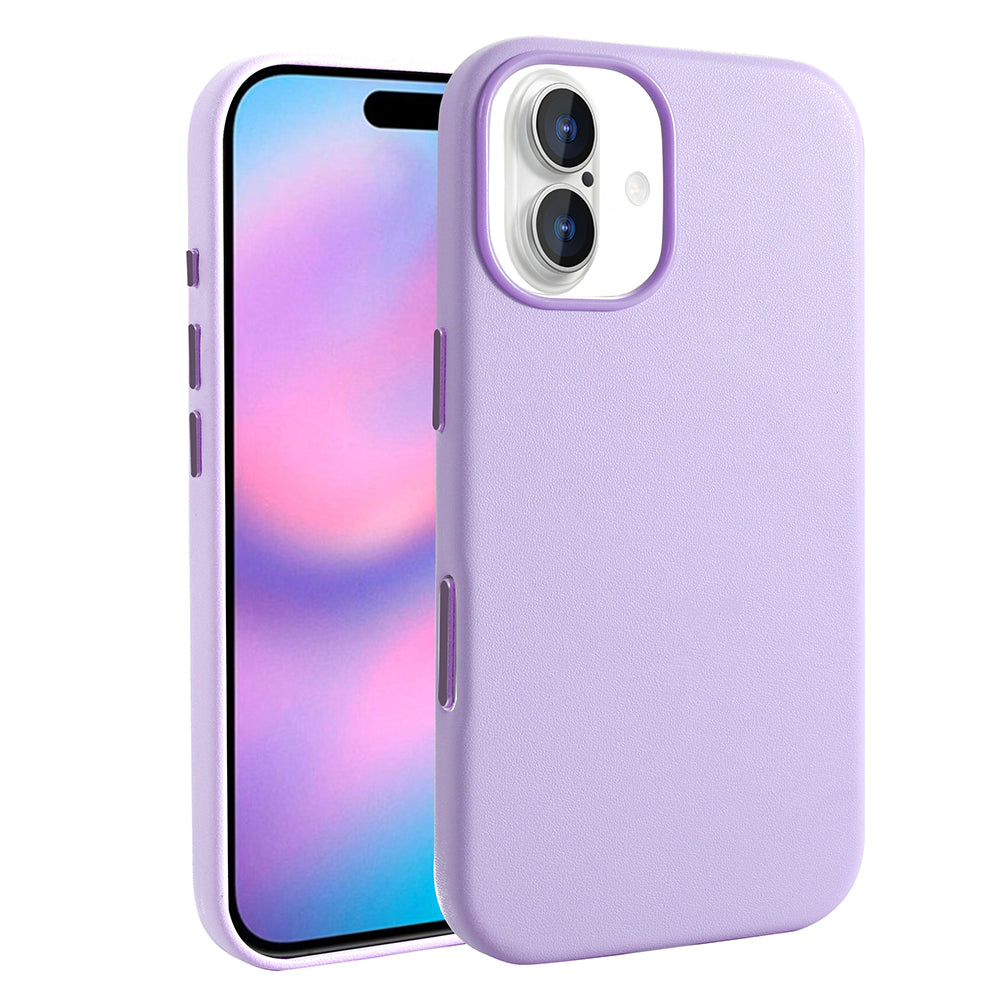 Apple iPhone 17 Kılıf M-safe Şarj Özellikli PU Deri Görünümlü Zore Kupra Kapak Mor