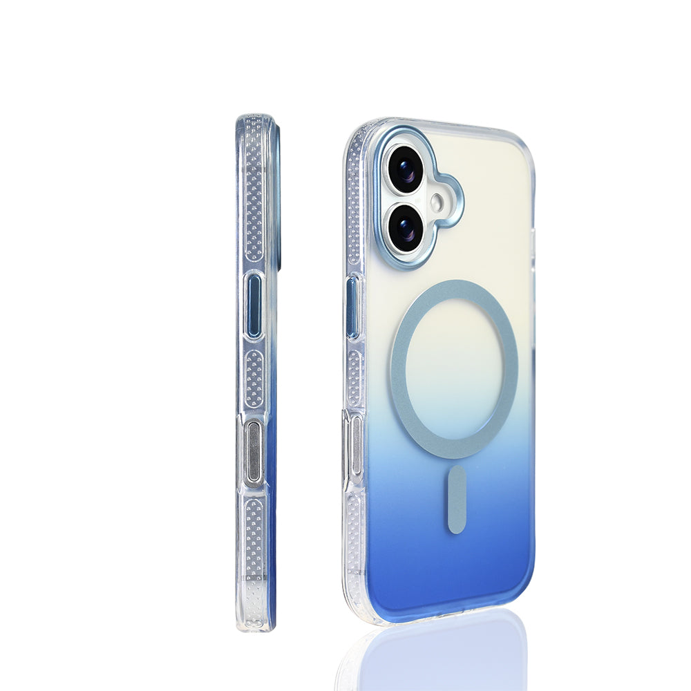 Apple iPhone 17 Kılıf M-safe Şarj Özellikli Transparan Renk Geçişli Zore Toros Kapak Siyah