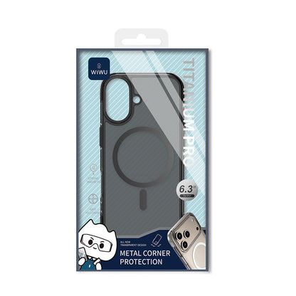 iPhone 17 Kılıf M-safe Şarj Özellikli Wiwu MCC-702 Titanyum Pro Serisi Sert PC Kılıf