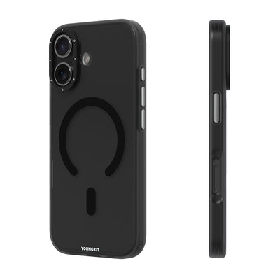 Apple iPhone 17 Kılıf M-safe Şarj Özellikli Youngkit Hidden Sand Serisi Kapak Beyaz