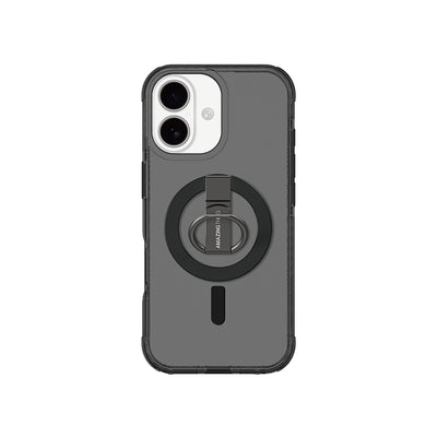 Apple iPhone 17 Kılıf M-safe Şarj Özellikli Yüzük Standlı Amazingthing Titan Pro Serisi Kapak Siyah