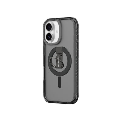 Apple iPhone 17 Kılıf M-safe Şarj Özellikli Yüzük Standlı Amazingthing Titan Pro Serisi Kapak Siyah