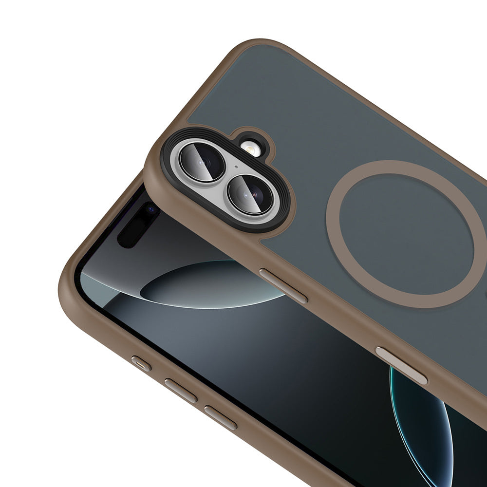 iPhone 17 Kılıf Mat Arka Yüzey Wireless Şarj Özellikli Zore Flet M-safe Kılıf