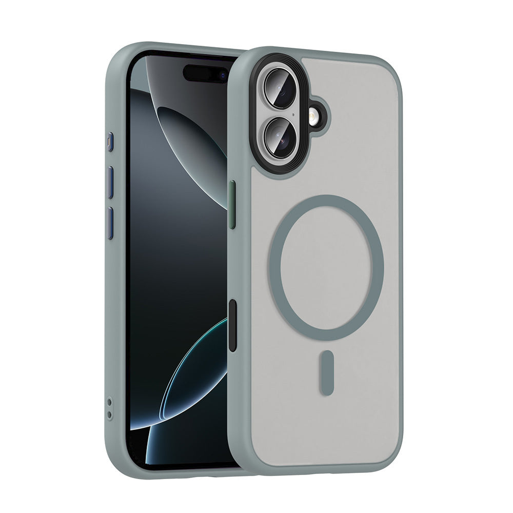 iPhone 17 Kılıf Mat Arka Yüzey Wireless Şarj Özellikli Zore Flet M-safe Kılıf