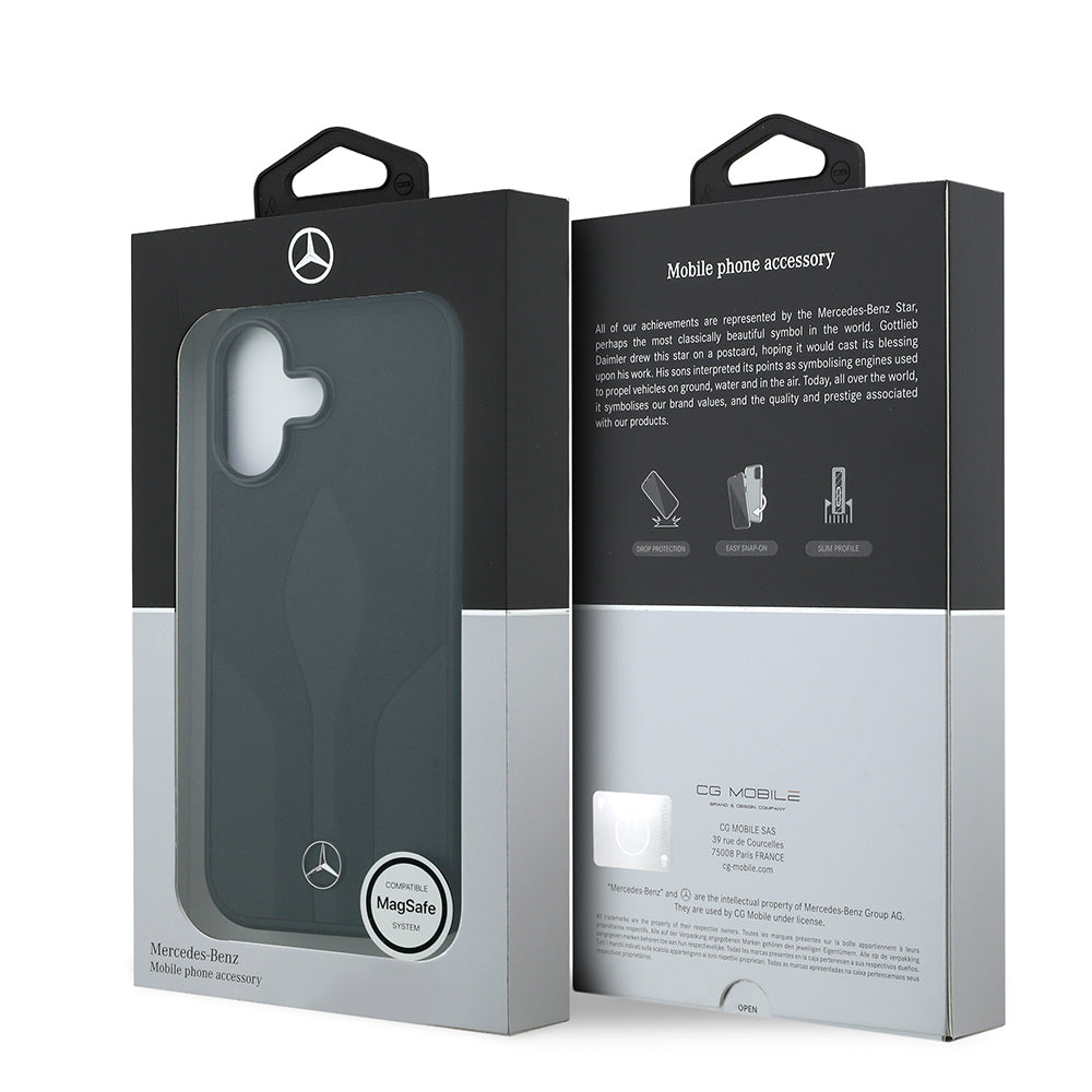 iPhone 17 Kılıf Mercedes Benz Orjinal Lisanslı M-safe Şarj Özellikli Dokulu Desenli Deri Kılıf