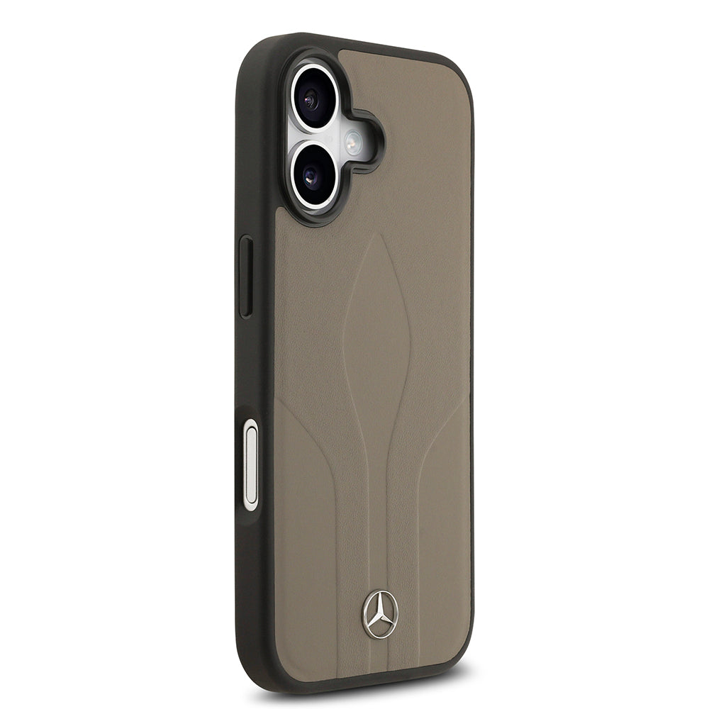 iPhone 17 Kılıf Mercedes Benz Orjinal Lisanslı M-safe Şarj Özellikli Dokulu Desenli Deri Kılıf