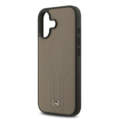 iPhone 17 Kılıf Mercedes Benz Orjinal Lisanslı M-safe Şarj Özellikli Dokulu Desenli Deri Kılıf