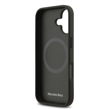 iPhone 17 Kılıf Mercedes Benz Orjinal Lisanslı M-safe Şarj Özellikli Dokulu Desenli Deri Kılıf