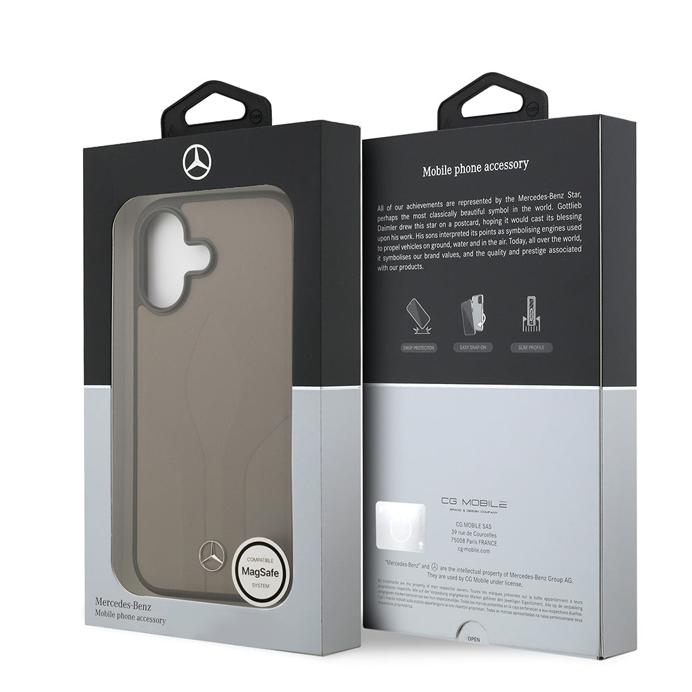 iPhone 17 Kılıf Mercedes Benz Orjinal Lisanslı M-safe Şarj Özellikli Dokulu Desenli Deri Kılıf