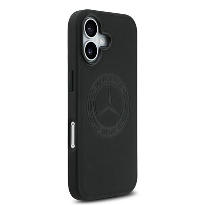 Apple iPhone 17 Kılıf Mercedes Benz Orjinal Lisanslı M-safe Şarj Özellikli Hakiki Deri Nostaljik Yıldız Dizayn Kapak Kahverengi