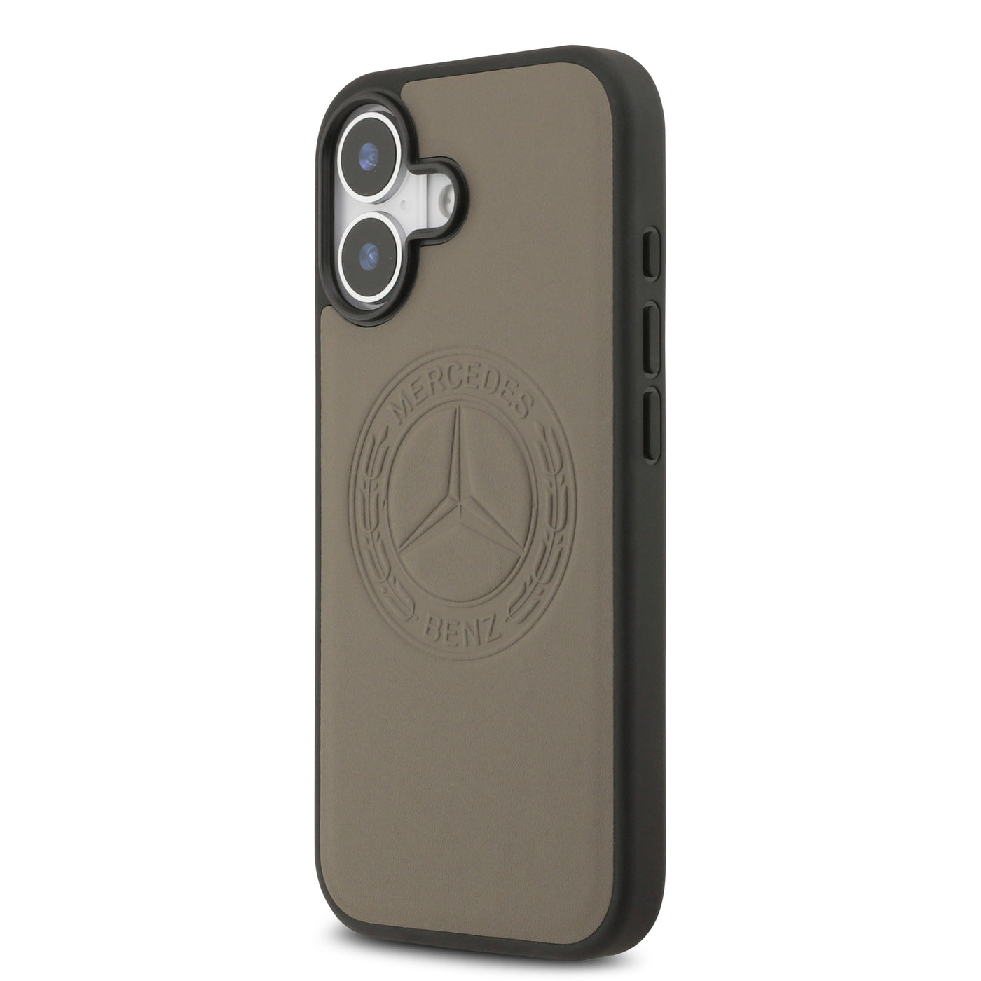 Apple iPhone 17 Kılıf Mercedes Benz Orjinal Lisanslı M-safe Şarj Özellikli Hakiki Deri Nostaljik Yıldız Dizayn Kapak Kahverengi