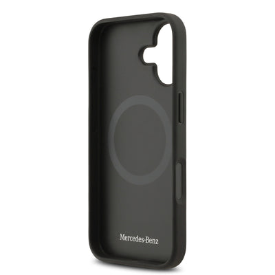 Apple iPhone 17 Kılıf Mercedes Benz Orjinal Lisanslı M-safe Şarj Özellikli Hakiki Deri Nostaljik Yıldız Dizayn Kapak Kahverengi