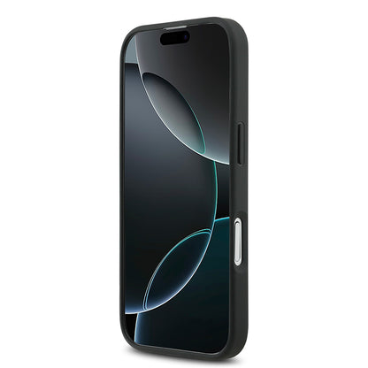 iPhone 17 Kılıf Mercedes Benz Orjinal Lisanslı M-safe Şarj Özellikli Şeritli Yıldız Desenli Metal Logolu Deri Kılıf