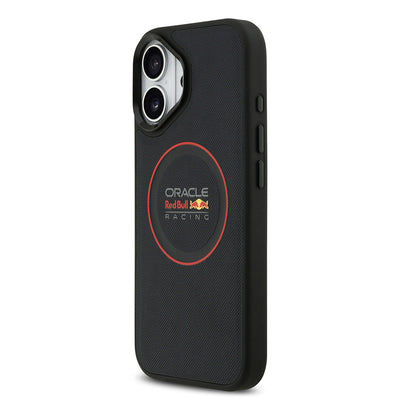 Apple iPhone 17 Kılıf Redbull Orjinal Lisanslı M-safe Şarj Özellikli Kırmızı Halka ve Logo Kabartmalı PU Deri Kapak Lacivert