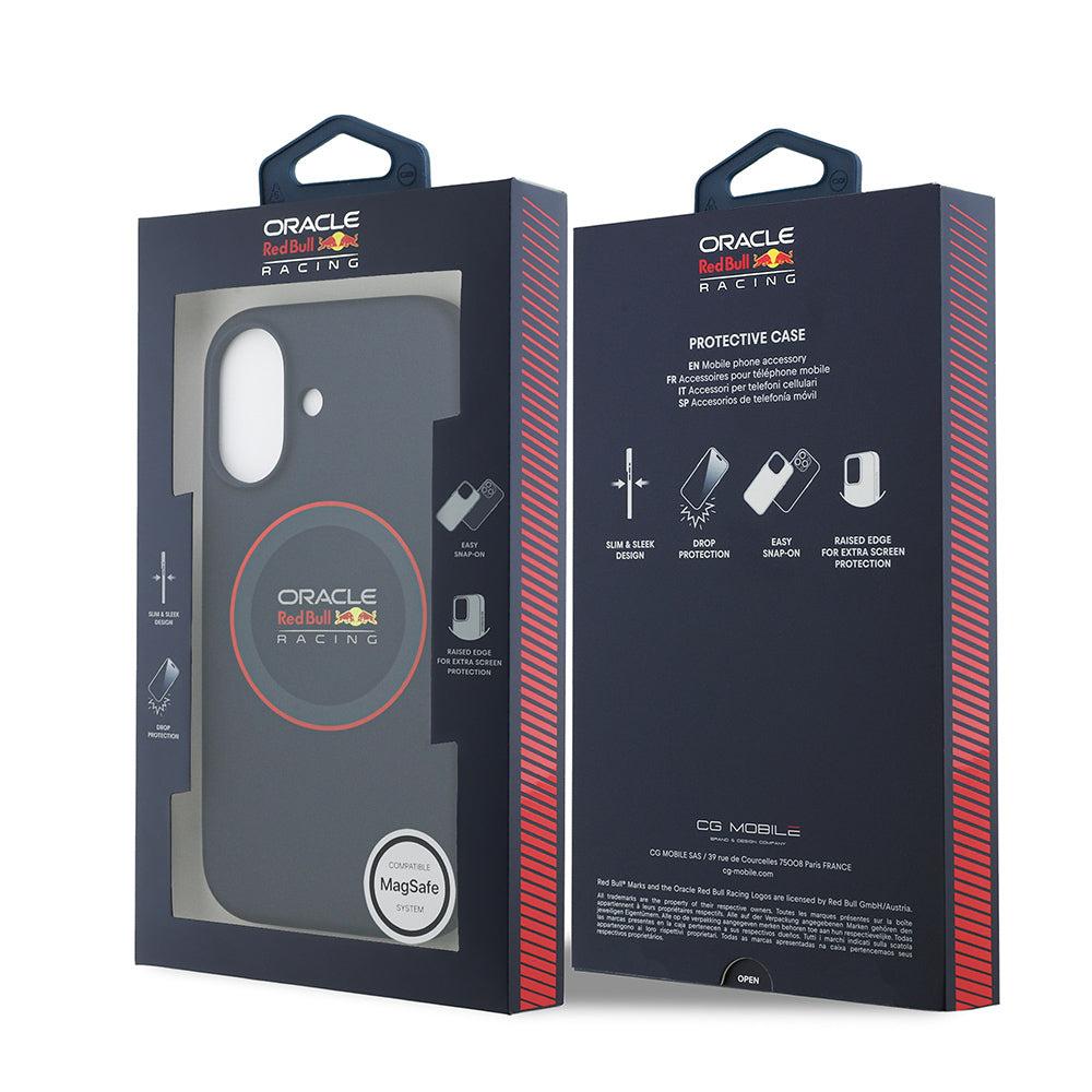 iPhone 17 Kılıf Redbull Orjinal Lisanslı M-safe Şarj Özellikli Kırmızı Halka ve Logo Silikon Kılıf