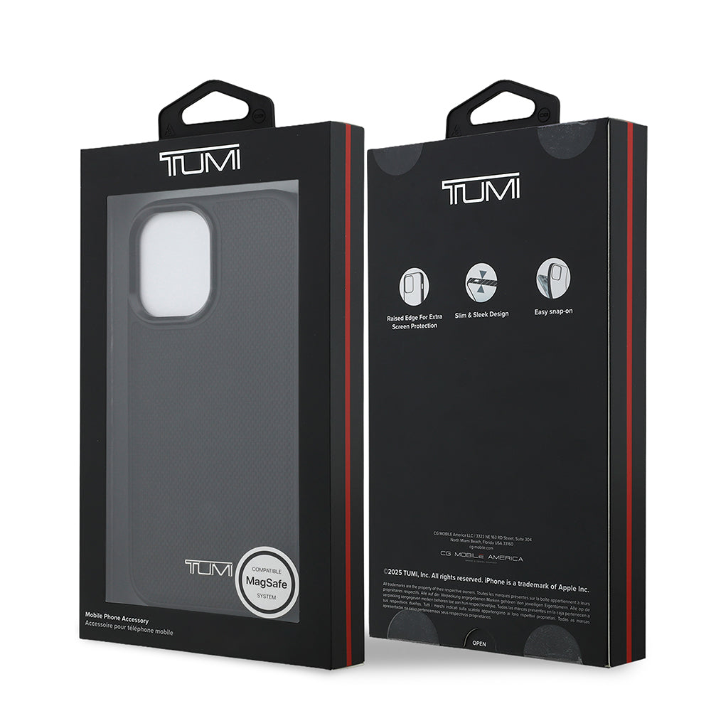 iPhone 17 Kılıf TUMI M-safe Şarj Özellikli Deri Noktalı Dizayn Kılıf