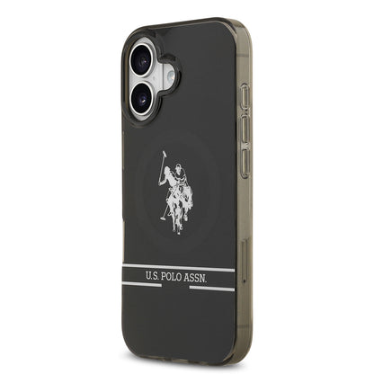 iPhone 17 Kılıf U.S. Polo Assn. Orjinal Lisanslı M-safe Şarj Özellikli IML Double Horse Stripe Logolu Kılıf