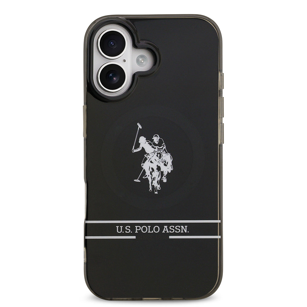 iPhone 17 Kılıf U.S. Polo Assn. Orjinal Lisanslı M-safe Şarj Özellikli IML Double Horse Stripe Logolu Kılıf
