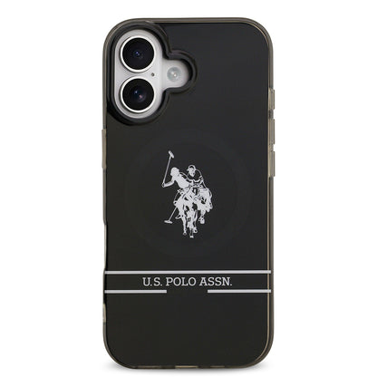 iPhone 17 Kılıf U.S. Polo Assn. Orjinal Lisanslı M-safe Şarj Özellikli IML Double Horse Stripe Logolu Kılıf