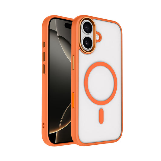 iPhone 17 Kılıf Wireless Şarj Özellikli Zore Krom M-safe Silikon Kılıf