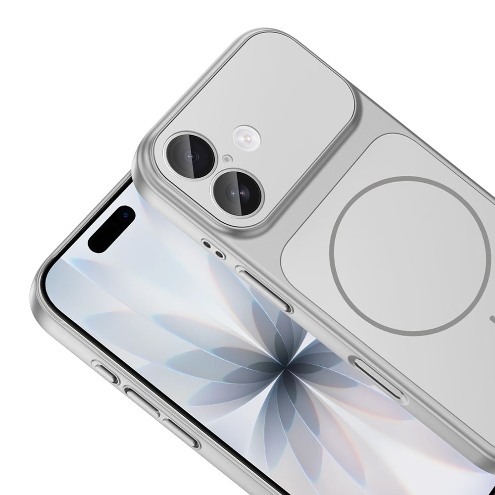 Apple iPhone 17 Kılıf Zore M-Safe Şarj Özellikli Kamera Korumalı Formen Kapak Gri