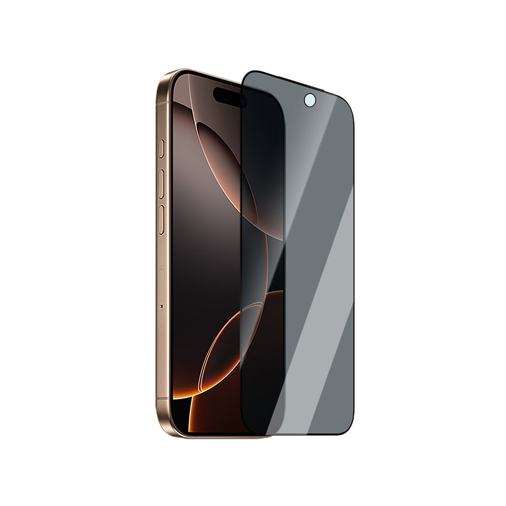 iPhone 17 Pro CaseWorld Applicator Serisi 2.5D Eyesafe Mavi Işık Teknolojili 0.33mm Privacy Temperli Cam Ekran Koruyucu + Uygulama Aparatı