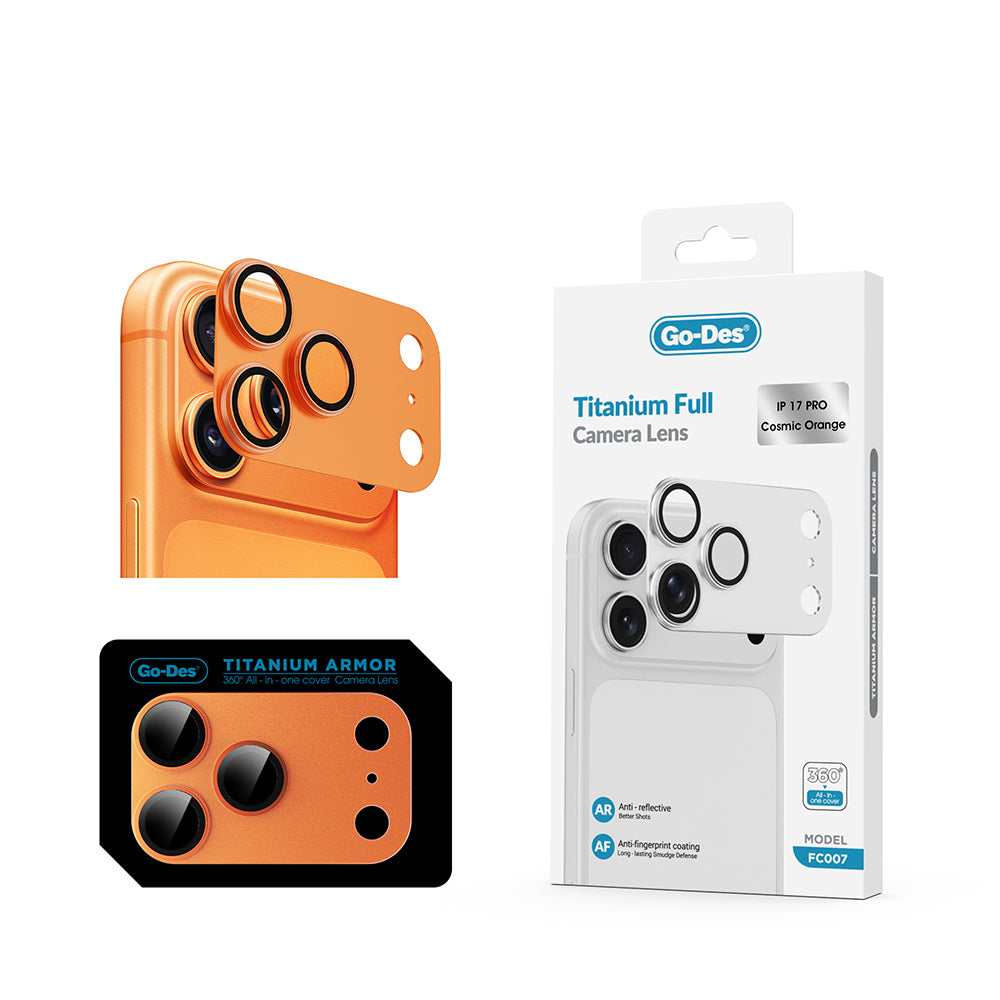 iPhone 17 Pro Go Des FC007 Titanyum Serisi Anti Reflective Kamera Lens Koruyucu