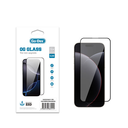 iPhone 17 Pro Go Des OG Glass Antistatik Temperli Cam Ekran Koruyucu