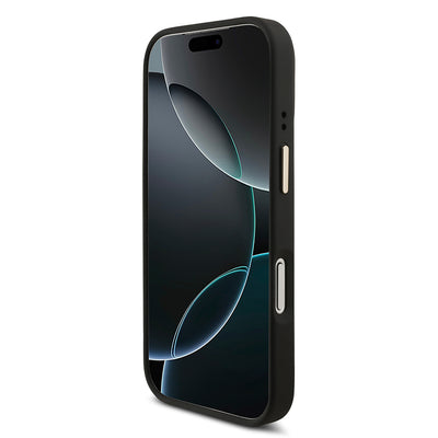Apple iPhone 17 Pro Guess Orjinal Lisanslı 4G ve Yazı Logolu Kılıf + Ekran Koruyucu + Lens Koruyucu 3in1 Aksesuar Seti Siyah