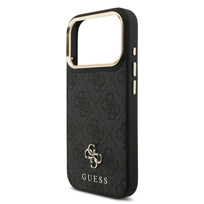 Apple iPhone 17 Pro Guess Orjinal Lisanslı 4G ve Yazı Logolu Kılıf + Ekran Koruyucu + Lens Koruyucu 3in1 Aksesuar Seti Siyah