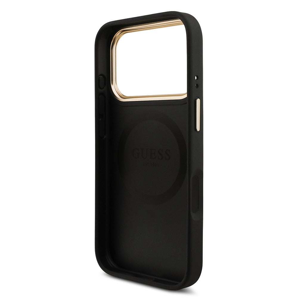 iPhone 17 Pro Guess Orjinal Lisanslı 4G ve Yazı Logolu Kılıf + Ekran Koruyucu + Lens Koruyucu 3in1 Aksesuar Seti