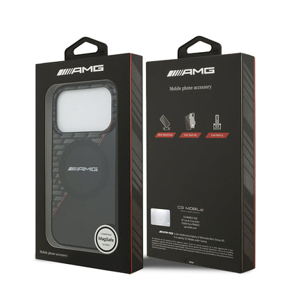 iPhone 17 Pro Kılıf AMG Orjinal Lisanslı M-safe Şarj Özellikli Çift Katmanlı Kırmızı Çapraz Çizgili Kılıf