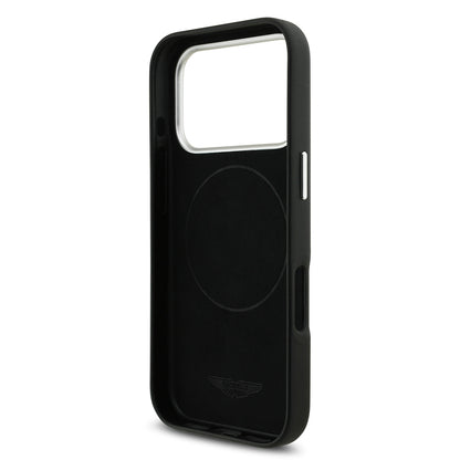 iPhone 17 Pro Kılıf Aston Martin Orjinal Lisanslı M-safe Şarj Özellikli Metal Logolu PU Deri Kılıf