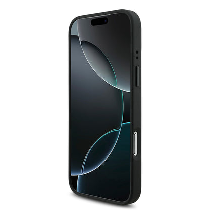 iPhone 17 Pro Kılıf BMW Orjinal Lisanslı M-safe Şarj Özellikli Deri Arka Yüzey Metal Logolu Delikli Şerit Tasarımlı Kılıf