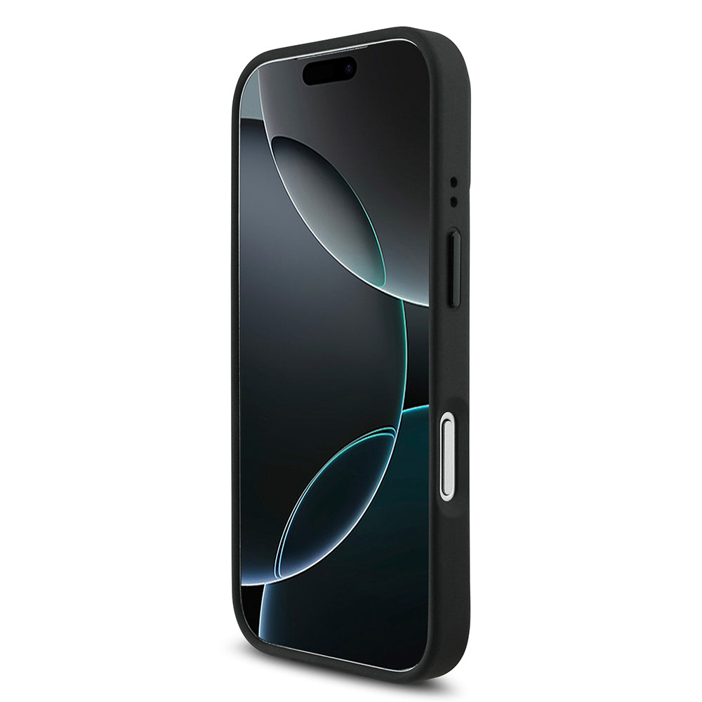 iPhone 17 Pro Kılıf BMW Orjinal Lisanslı M-safe Şarj Özellikli Deri Arka Yüzey Metal Logolu Delikli Şerit Tasarımlı Kılıf