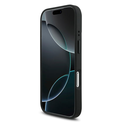 iPhone 17 Pro Kılıf BMW Orjinal Lisanslı M-safe Şarj Özellikli Deri Arka Yüzey Metal Logolu Delikli Şerit Tasarımlı Kılıf