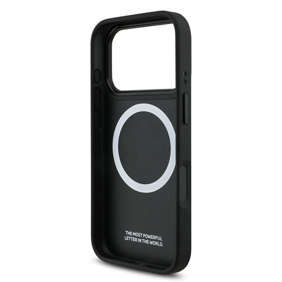 Apple iPhone 17 Pro Kılıf BMW Orjinal Lisanslı M-safe Şarj Özellikli Deri Arka Yüzey Metal Logolu Delikli Şerit Tasarımlı Kapak Mavi