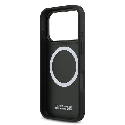 Apple iPhone 17 Pro Kılıf BMW Orjinal Lisanslı M-safe Şarj Özellikli Deri Arka Yüzey Metal Logolu Delikli Şerit Tasarımlı Kapak Mavi